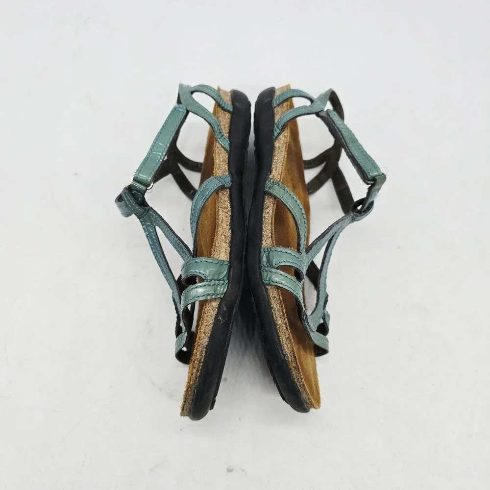 Naot Dorith Sandals Womens Size 5 (36) Leather Strappy Flat Comfort Shoes Teal